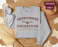 Gryffindor Quidditch Varsity Style Sweatshirt Embroidered Adult/Youth Unisex