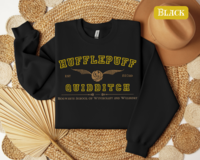 Hufflepuff Quidditch Varsity Style Sweatshirt Embroidered Adult/Youth Unisex