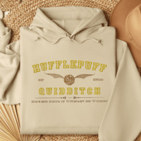 Hufflepuff Quidditch Varsity Style Hoodie Embroidered Adult Unisex