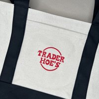 Trader Hoes Canvas Tote Bag Embroidered