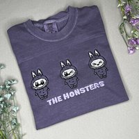 Labubu Comfort Colors T-Shirt, Cute The Monsters Embroidered T-Shirt, Blind Box Series Shirt, Gift For Her, Have a Seat Labubu Colors