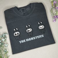 Labubu Comfort Colors T-Shirt, Cute The Monsters Embroidered T-Shirt, Blind Box Series Shirt, Gift For Her, Have a Seat Labubu Colors