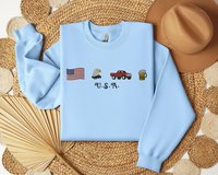 USA Embroidered Sweatshirt Unisex