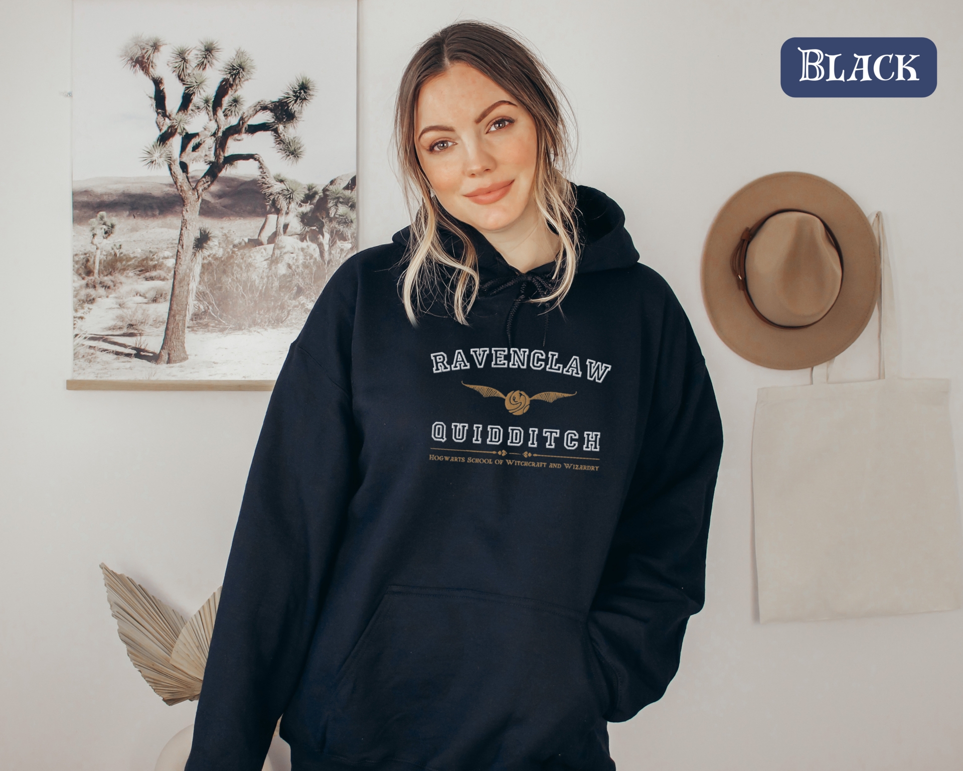 Ravenclaw Quidditch Varsity Style Hoodie Embroidered Adult Unisex