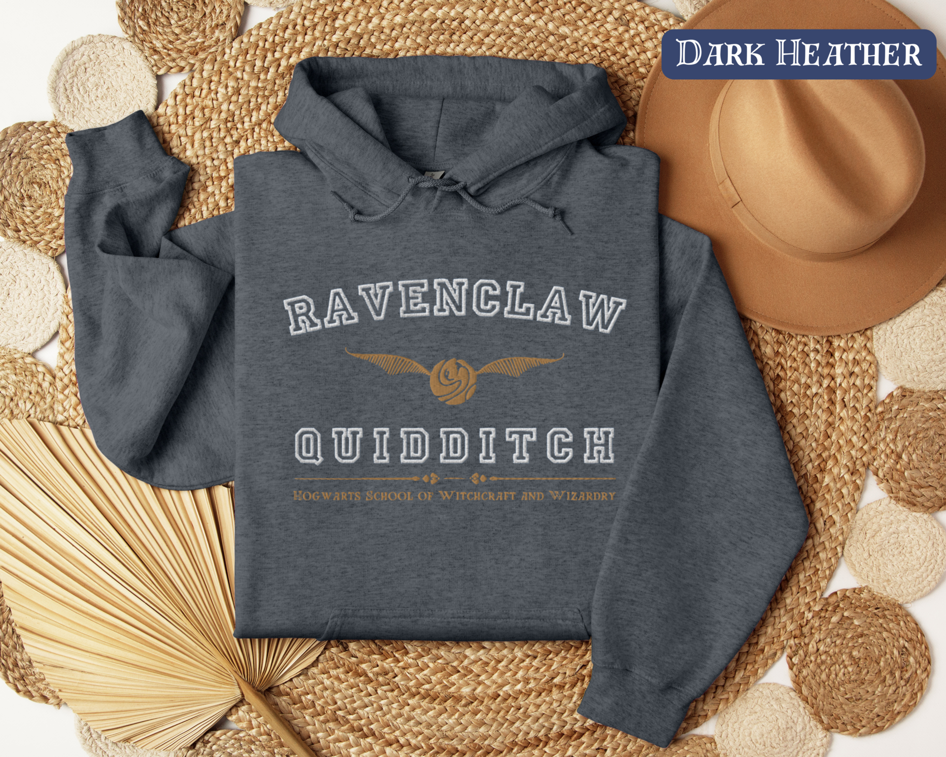 Ravenclaw Quidditch Varsity Style Hoodie Embroidered Adult Unisex