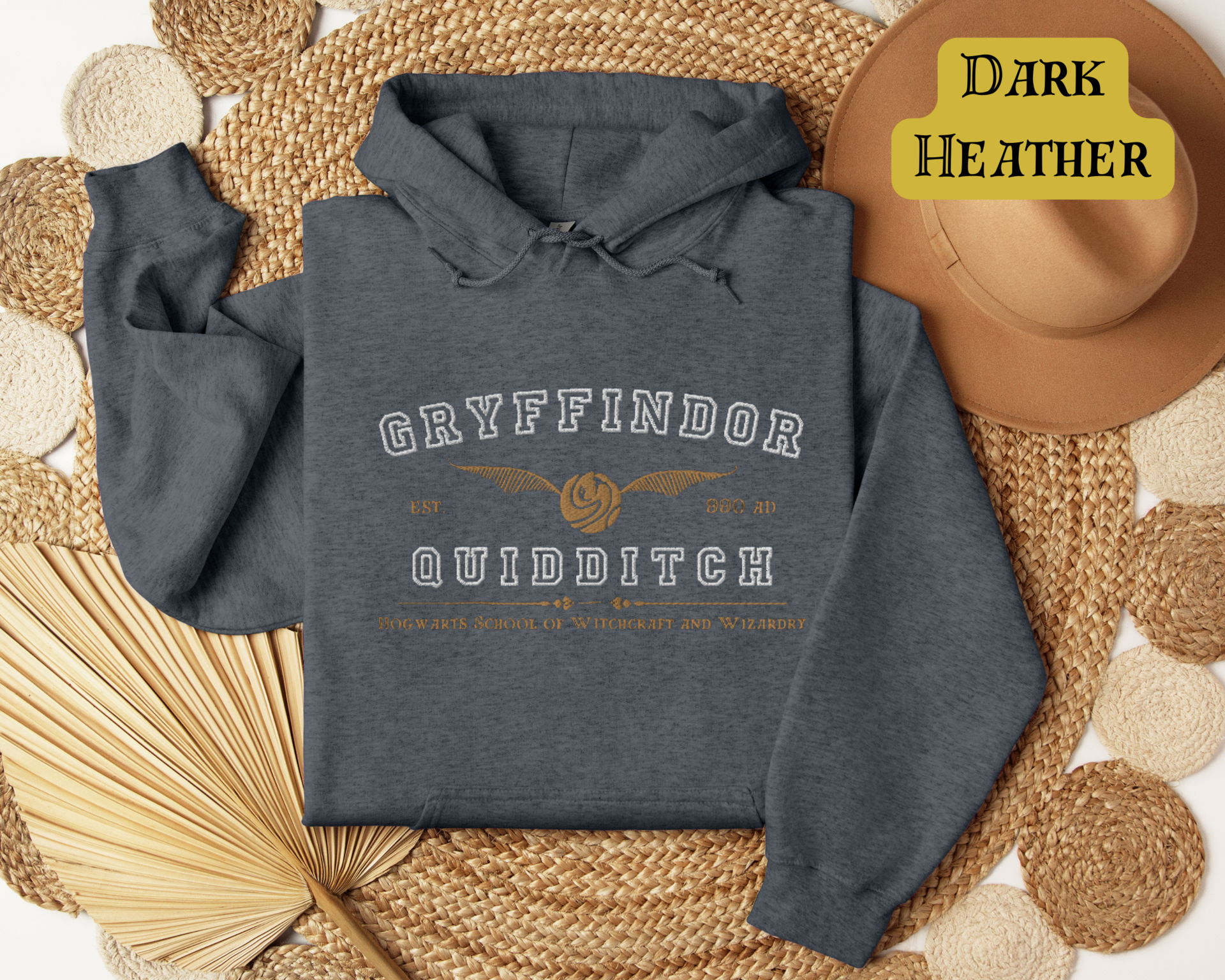 Gryffindor Quidditch Varsity Style Hoodie Embroidered Adult Unisex