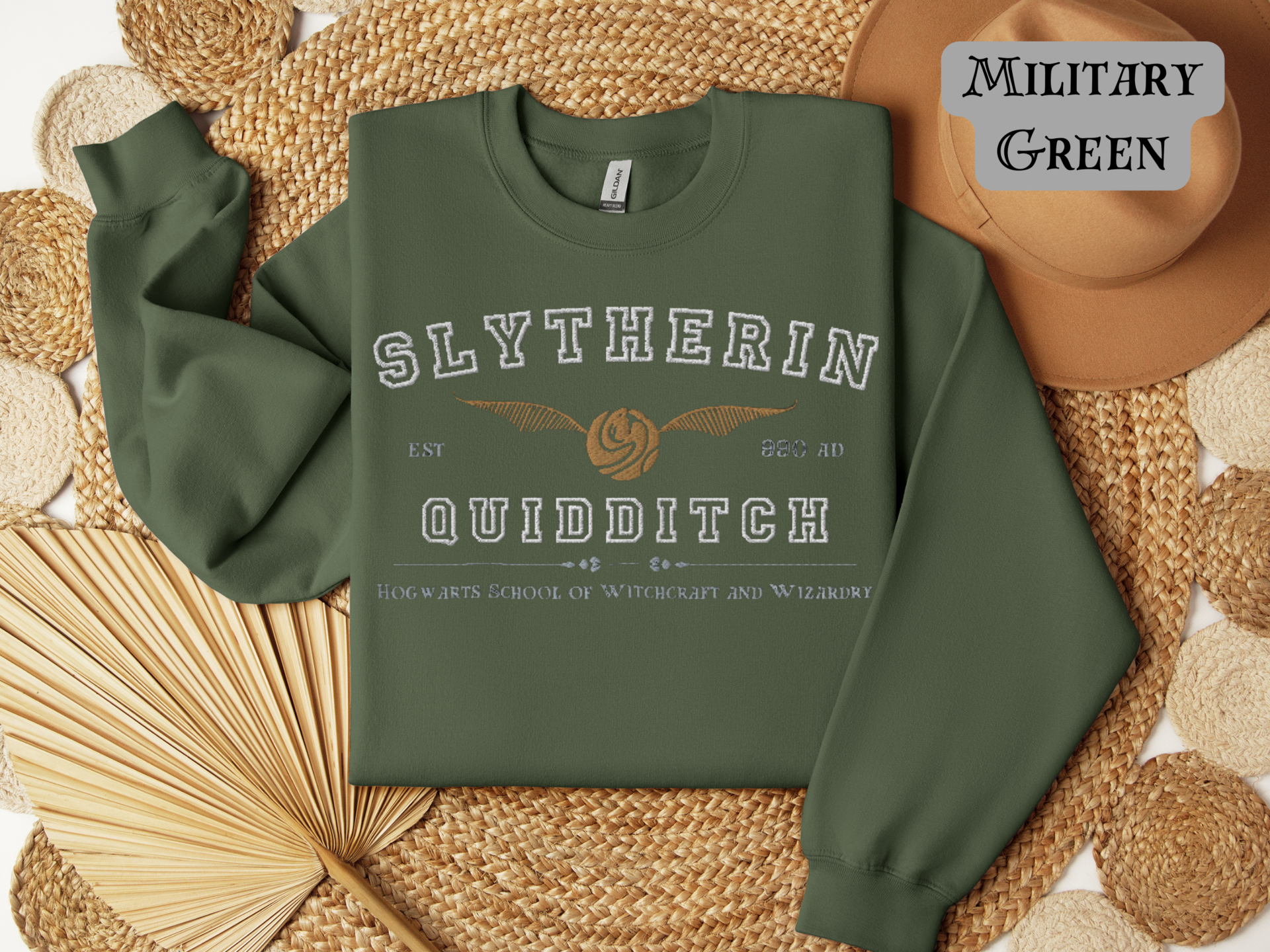 Slytherin Quidditch Varsity Style Sweatshirt Embroidered Adult/Youth Unisex
