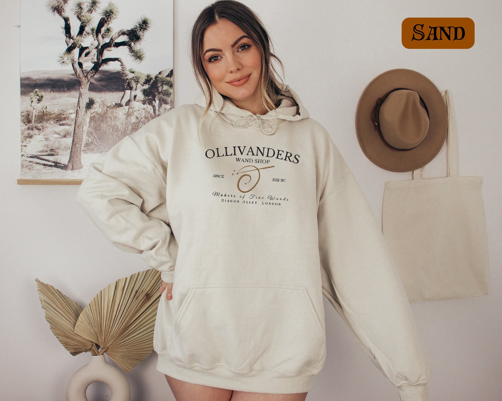 Ollivander's Wand Shop Embroidered Hoodie Unisex