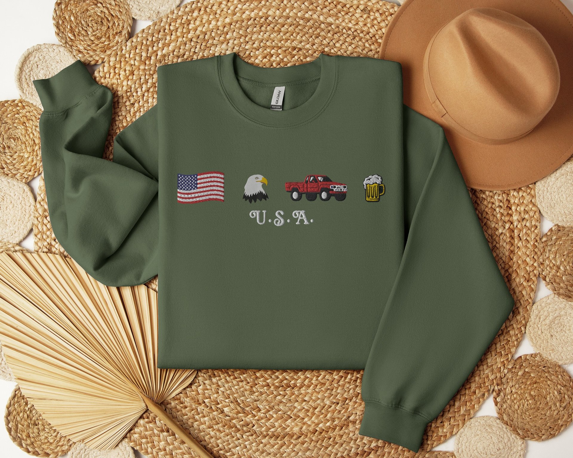 USA Embroidered Sweatshirt Unisex