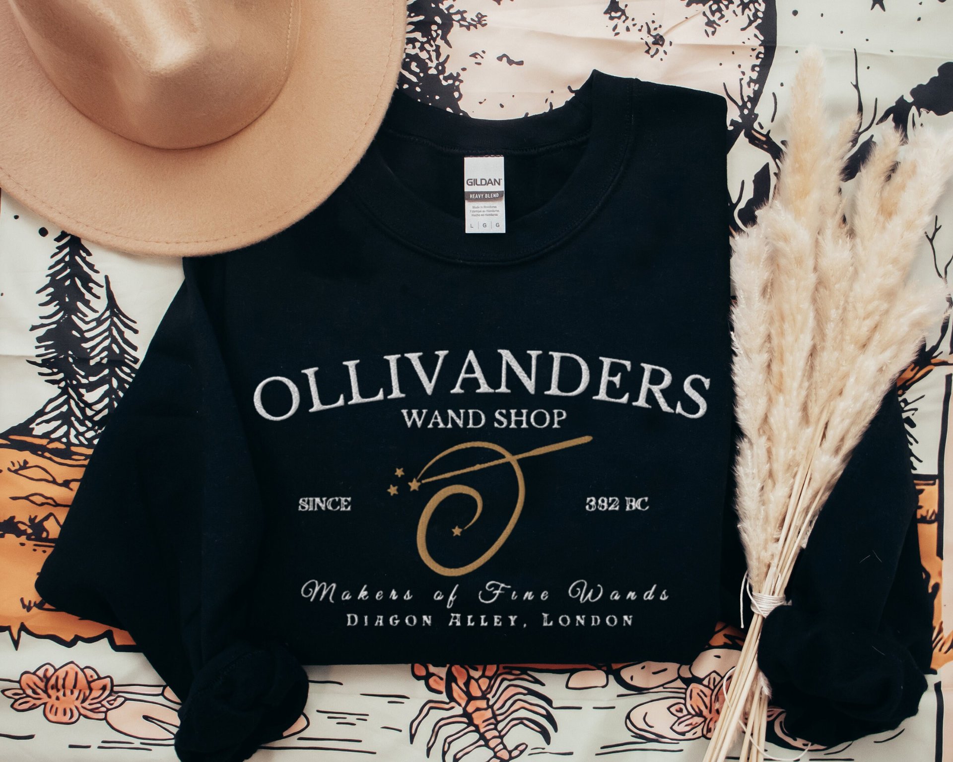 Ollivander's Wand Shop Embroidered Sweatshirt Adult/Youth Unisex