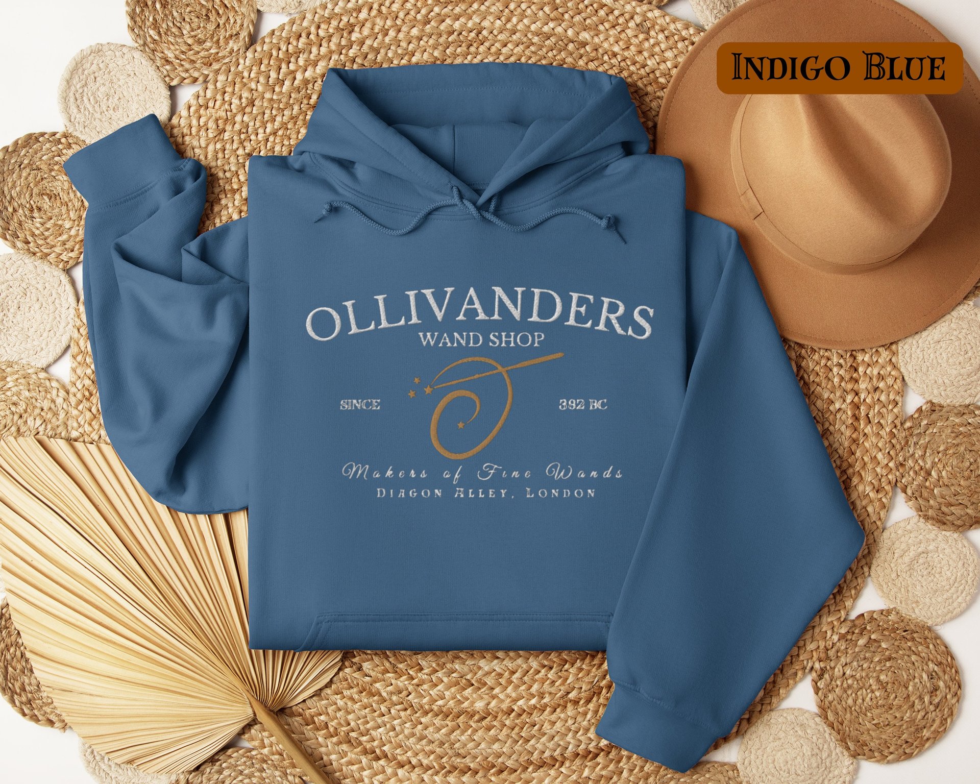 Ollivander's Wand Shop Embroidered Hoodie Unisex
