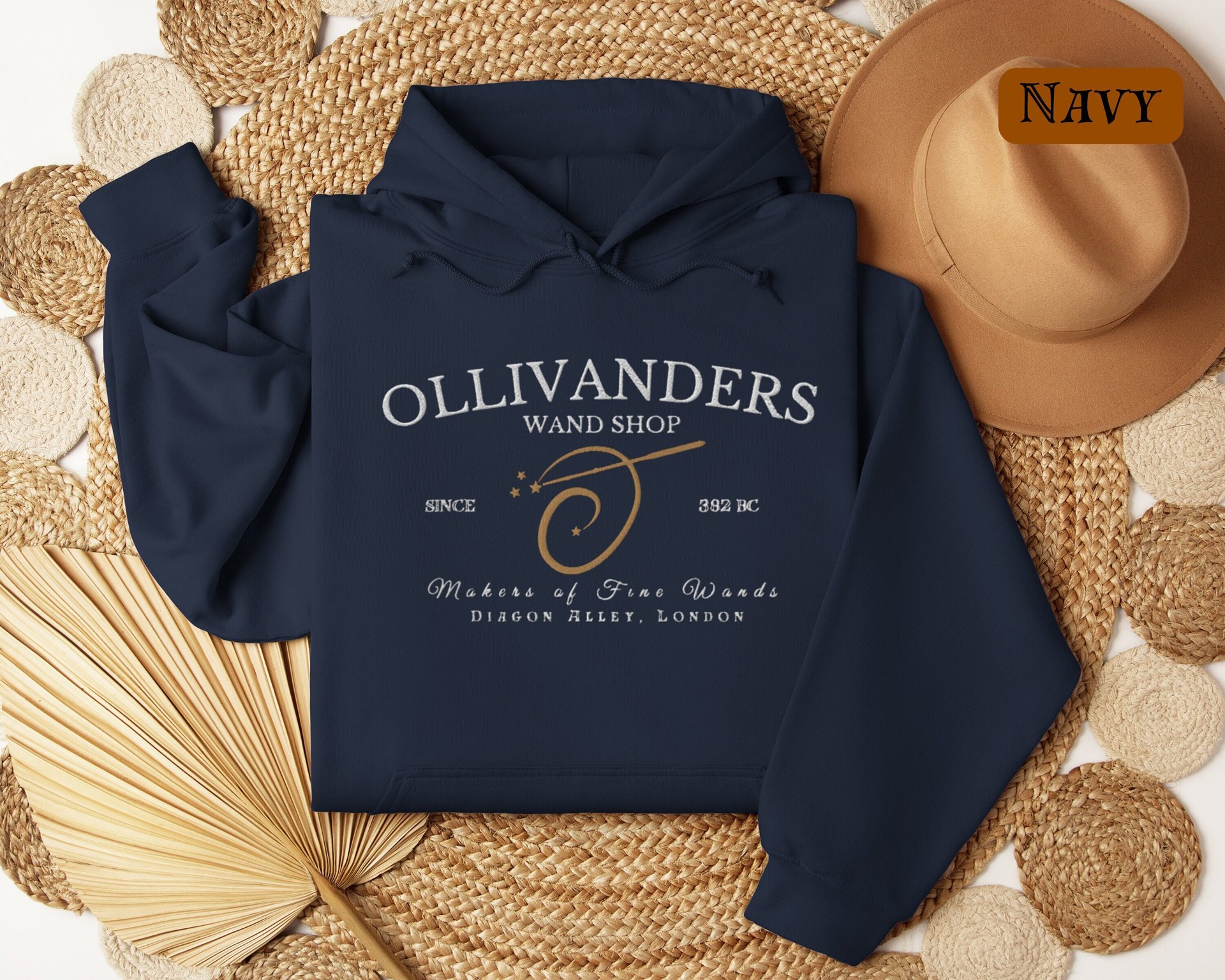 Ollivander's Wand Shop Embroidered Hoodie Unisex