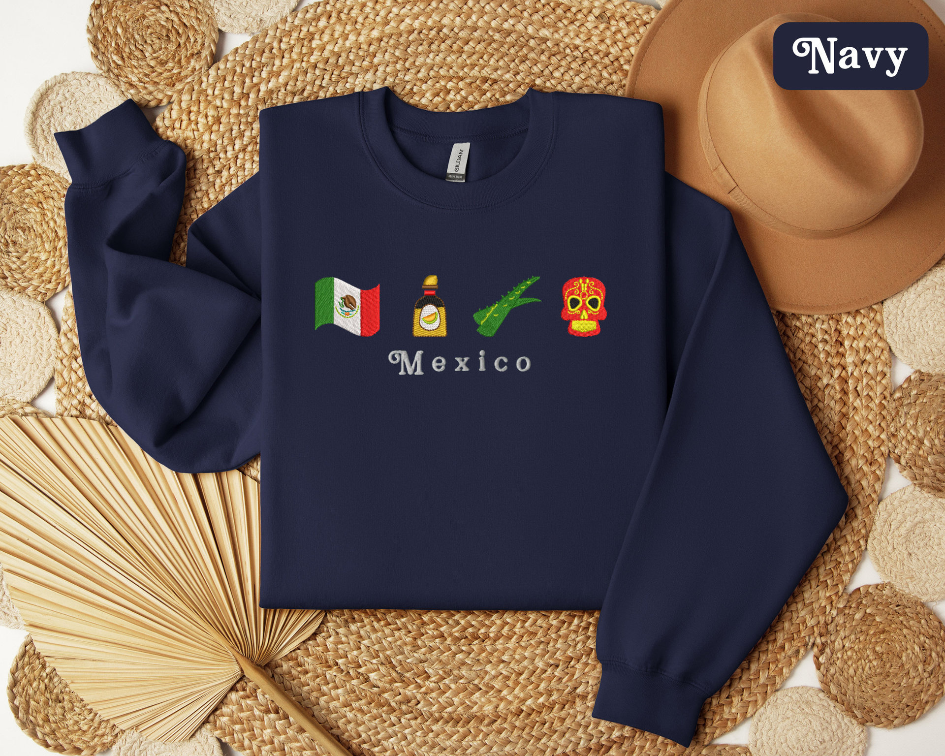 Custom Mexico Embroidered Sweatshirt Unisex
