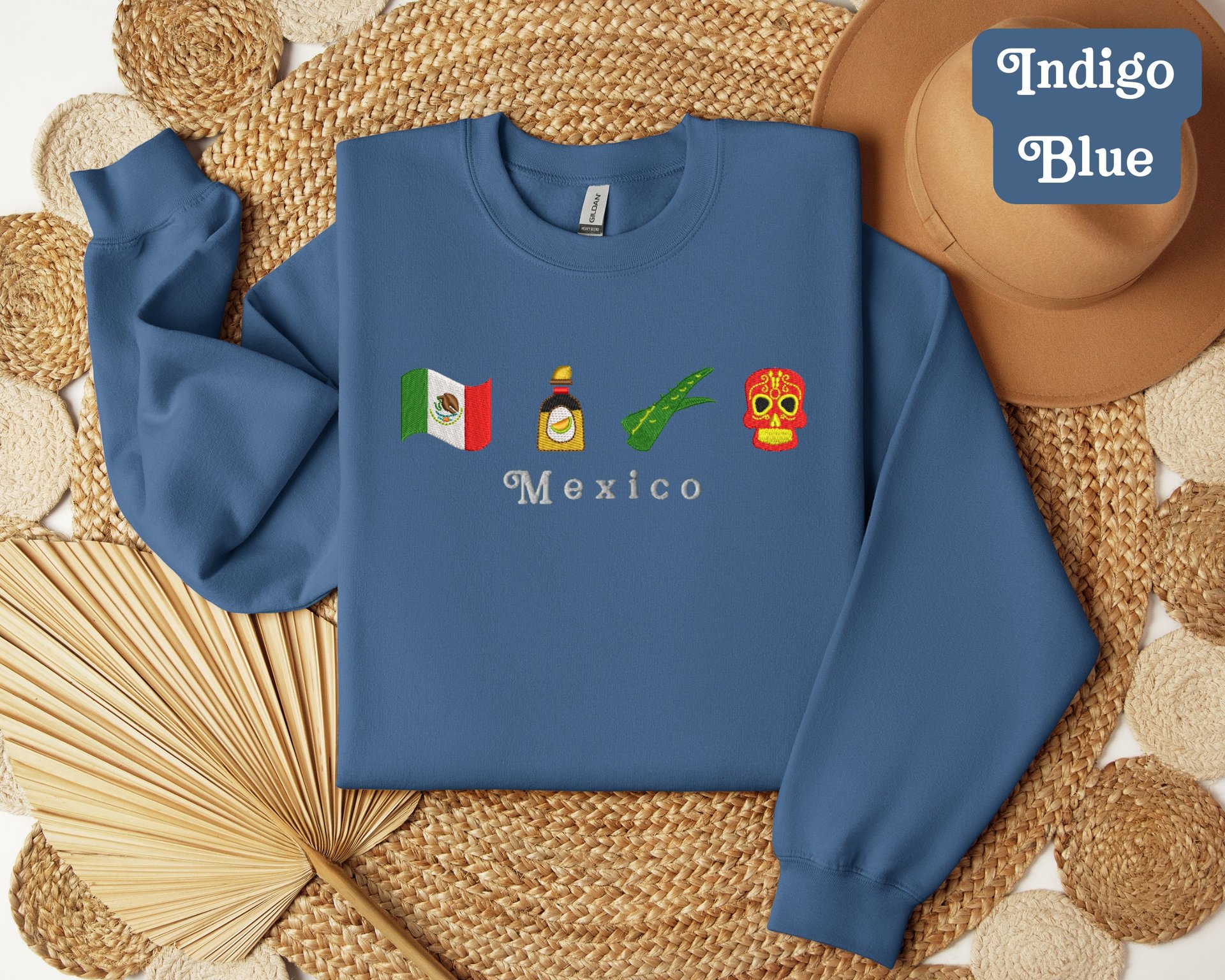Custom Mexico Embroidered Sweatshirt Unisex
