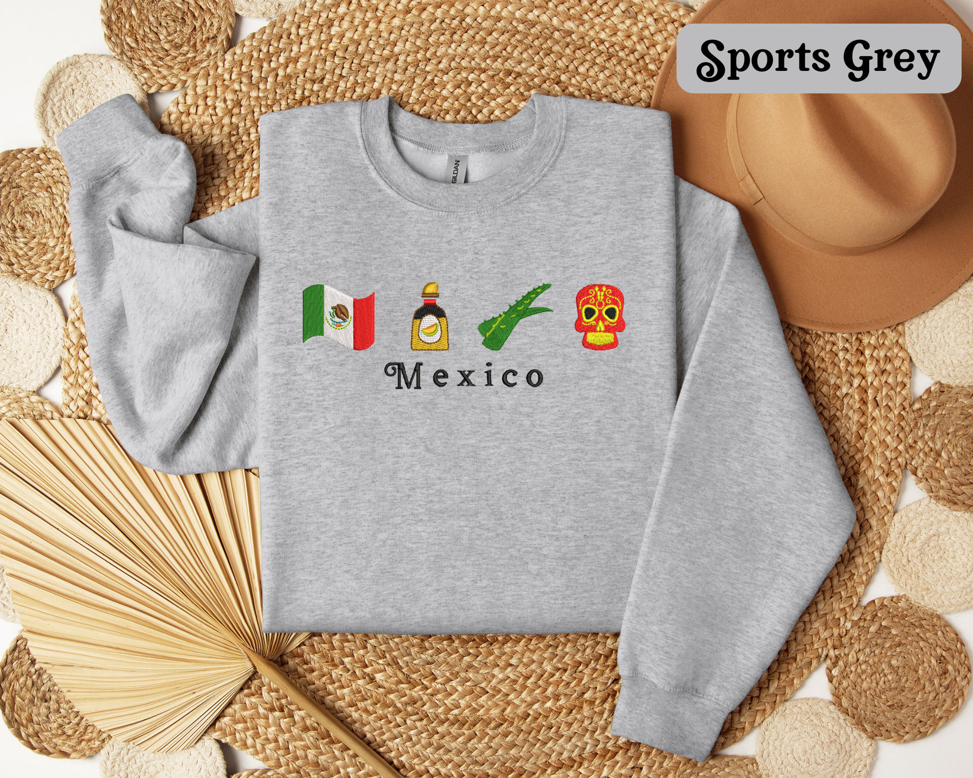 Custom Mexico Embroidered Sweatshirt Unisex
