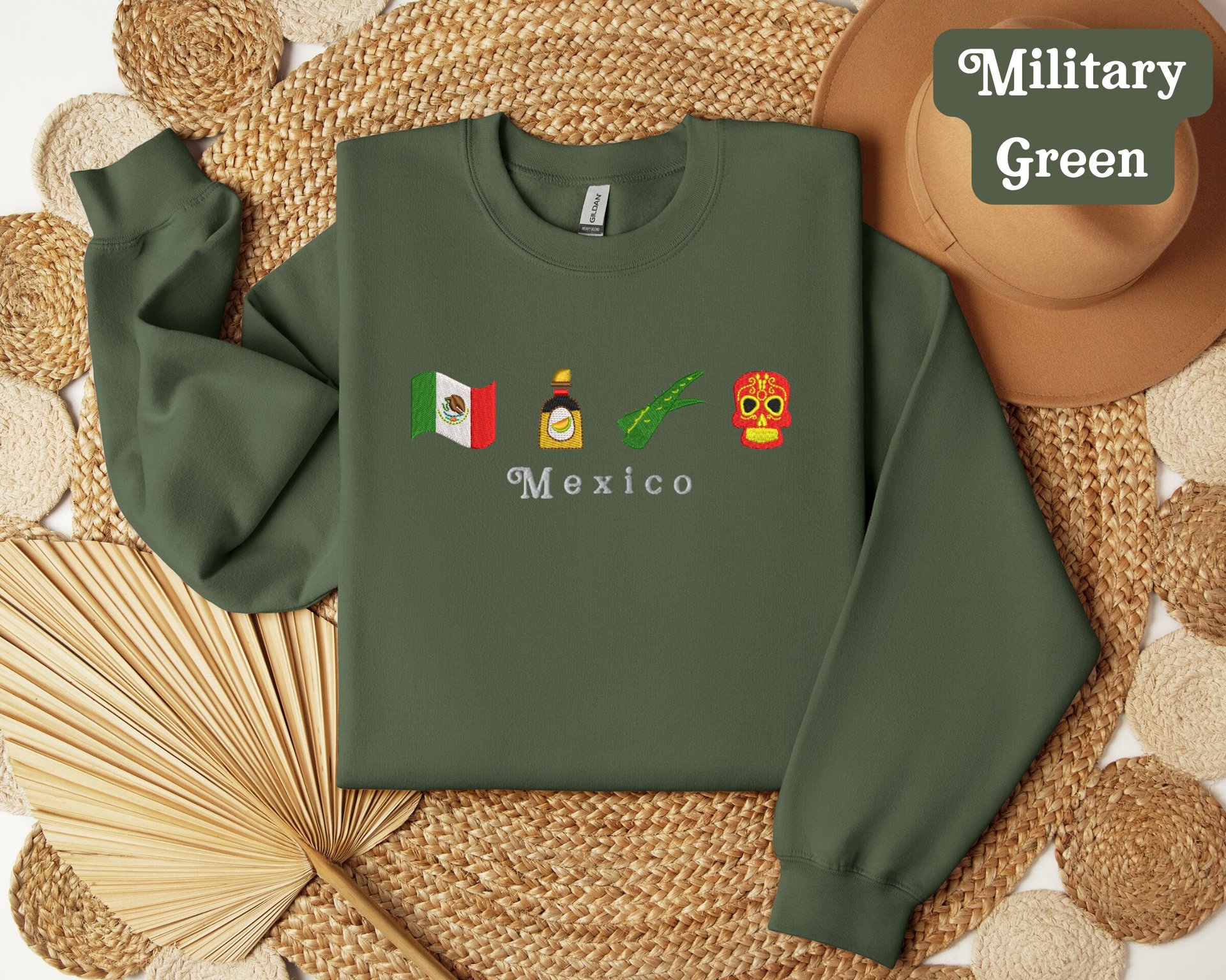 Custom Mexico Embroidered Sweatshirt Unisex
