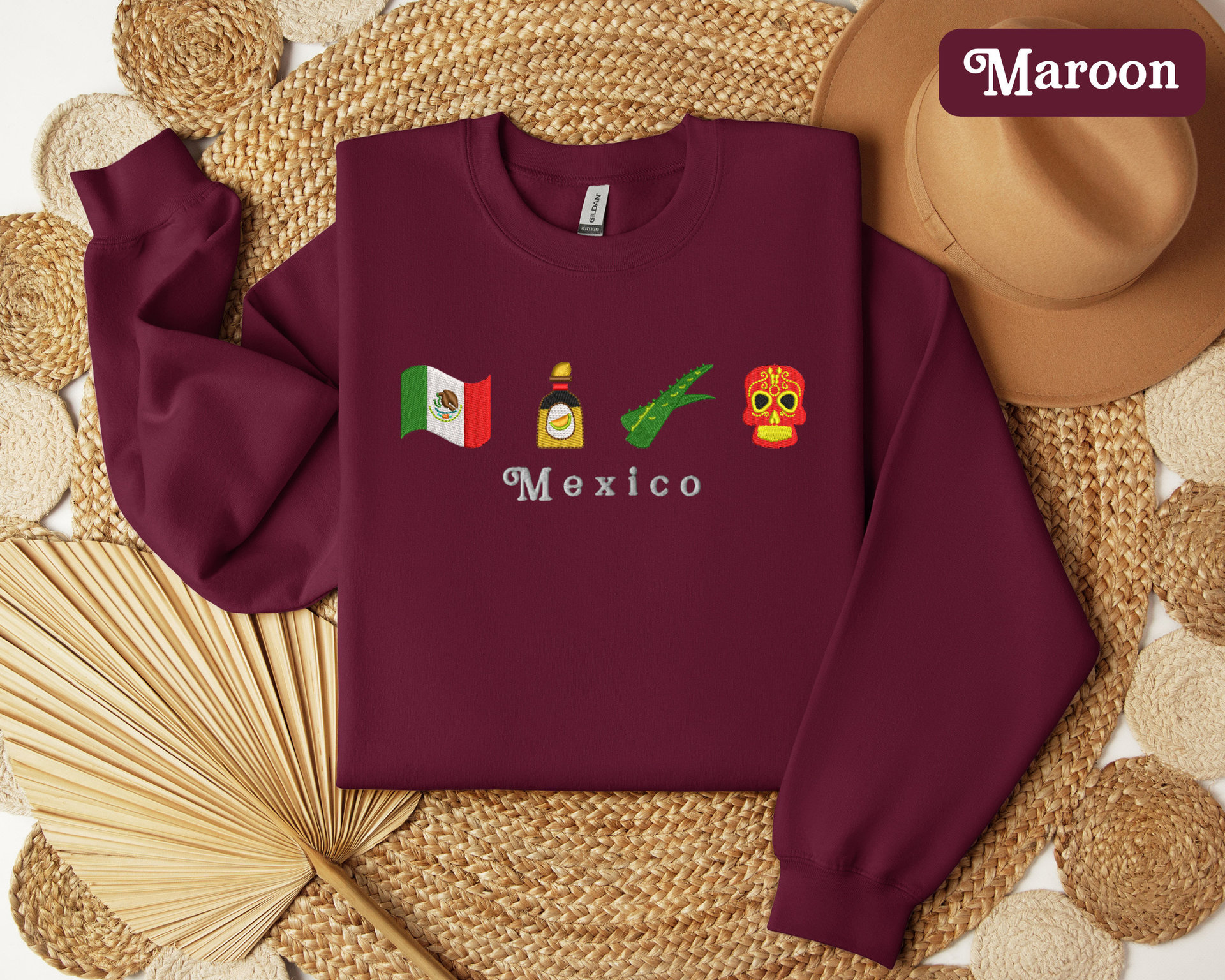Custom Mexico Embroidered Sweatshirt Unisex
