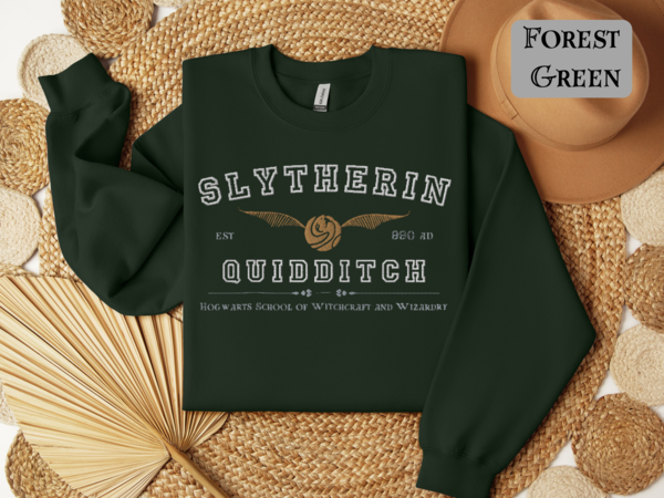 Slytherin Quidditch Varsity Style Sweatshirt Embroidered Adult/Youth Unisex