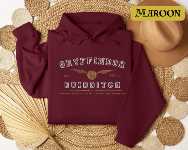 Gryffindor Quidditch Varsity Style Hoodie Embroidered Adult Unisex