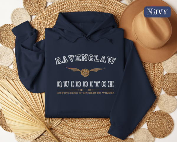 Ravenclaw Quidditch Varsity Style Hoodie Embroidered Adult Unisex