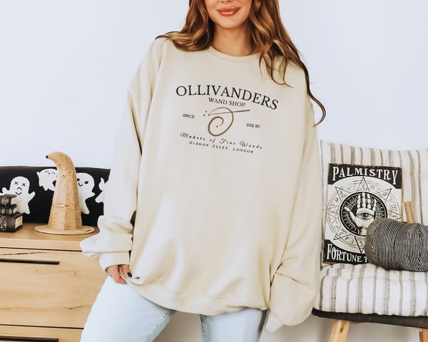 Ollivander's Wand Shop Embroidered Sweatshirt Adult/Youth Unisex