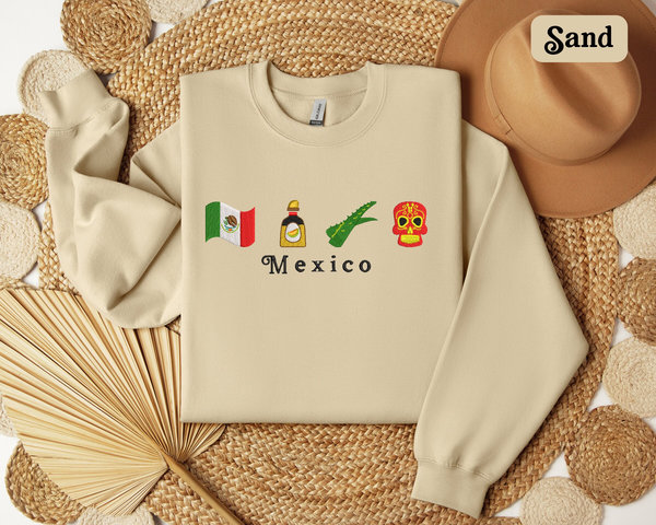 Custom Mexico Embroidered Sweatshirt Unisex
